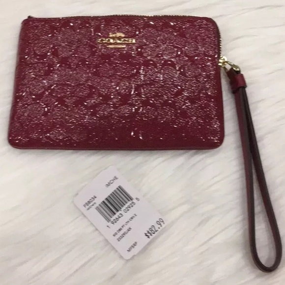 COACH 🍒Cherry Corner Zip Wristlet, NWT - Picture 2 of 8